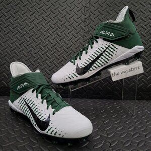 Nike Alpha Menace Pro 2 Mid Football Cleats White Green BV3945-107 Men's Sz 12.5